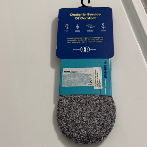 NWT BOMBAS Women's Cushioned No Show Socks marked charcoal M (8-10.5 US ) size - Picture 6 of 6